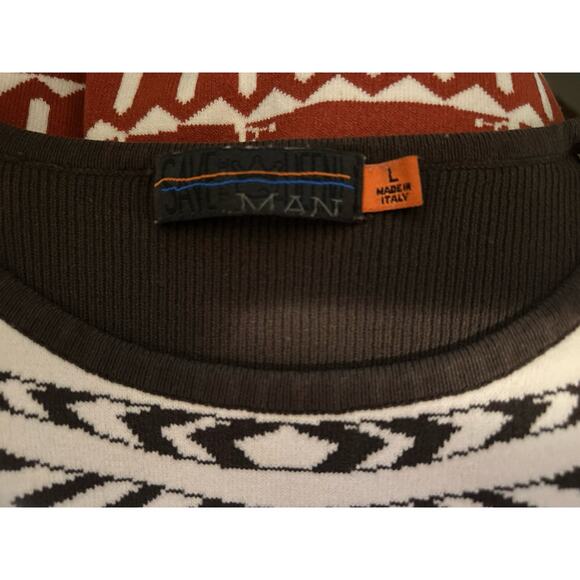 Save The Queen Man Sweater Vintage Y2K Ornate Italy Preppy Grunge - Size Large - Picture 4 of 4